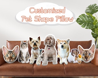 Custom Pet Photo Pillow, Pet Memorial Pillow, Custom Cat Dog Pillows, Pet Loss Gifts, Pet Shaped 3D Throw Pillow, Christmas Gifts