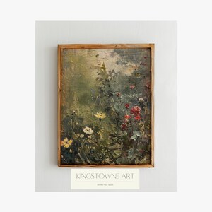 Ethereal Meadow - Vintage Wildflowers Oil on Canvas Digital Print