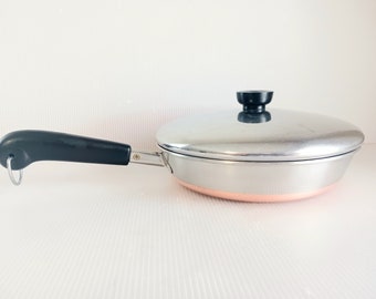 Revere Ware 9" Copper Bottom Skillet Fry Pan With Lid