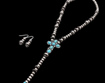 Navajo Art Perlenhalskette Perlenhalskette westlichen südwestlichen Schmuck Perle & Perle Layered Halskette Concho