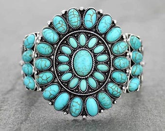 天然ターコイズの「C」カフブレスレット - Etsy 日本