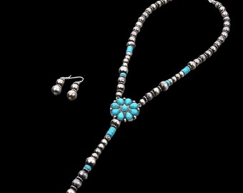 Navajo Art Perlenhalskette Perlenhalskette westlichen südwestlichen Schmuck Perle & Perle Layered Halskette Concho
