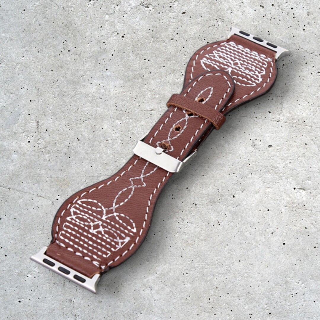 Watch Boot Shape Western Apple Watch Boot Stitch Genuine Leather 42/44/45mm - Etsy
