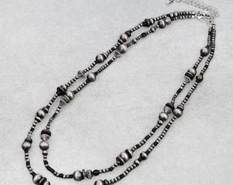 Navajo Art Perlenhalskette Perlenhalskette westlichen südwestlichen Schmuck Perle & Perle Layered Halskette