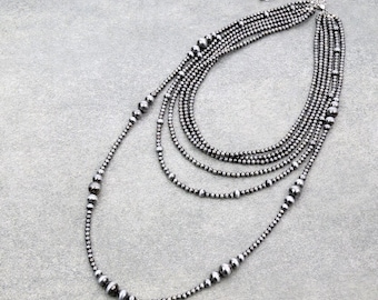 Navajo Art Perlenhalskette Perlenhalskette westlichen südwestlichen Schmuck Perle & Perle Layered Halskette