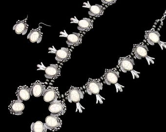 Squash Blossom Turquoise Necklace