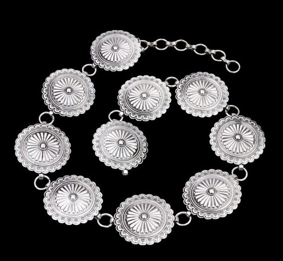 Western Concho Belt Silver S/M - Etsy display picture 1