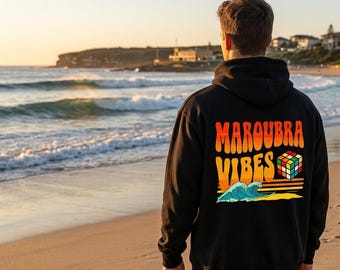 Sudadera con capucha Maroubra Surf Wave Rubik Cube / Estilo playero retro