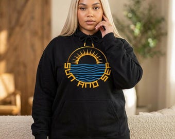 Surf and Beach Culture Sweatshirt, Coastal Vibes Pullover, Vacation Wear Hoodie, Ocean Lover Gift, Beach goer, beach hoodie