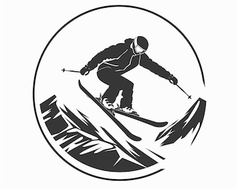 Ski-logo downloaden voor stickers of zeefdruk