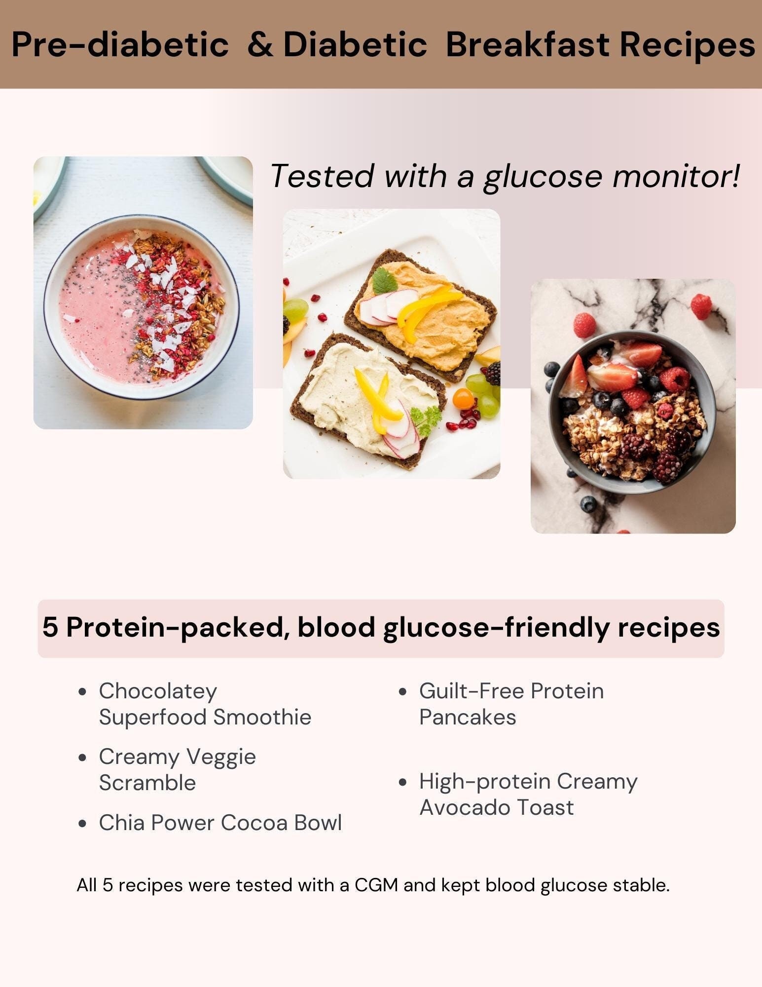 Diabetes-friendly Breakfast Recipes: Low Glycemic Meals (PDF