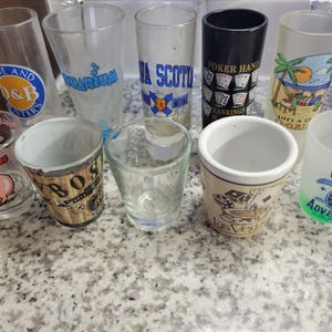 Lot of Collectible Shot Glasses and Shooters