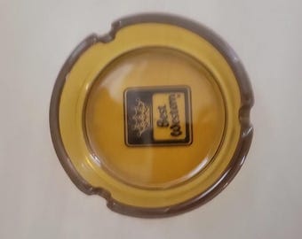 Vintage Best Western Hotel Amber Glass Ashtray Motel Advertising Collectible