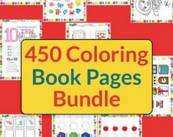 450 Kids Coloring Book Pages: PLR Resell Rights (Digital Download)