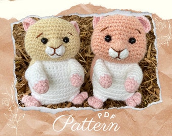 Hamster No Sew Crochet Pattern, Easy Amigurumi Crochet Patterns | Hamster, Knitting Gifts for Him Her, Personalized Gifts, 2 in 1 PDF bundle