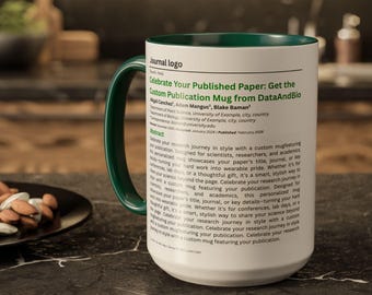 Custom Journal Publication Mug |Personalized PhD Gift for Researchers Professors Scientists Graduates