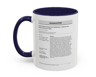 Taza con cita de publicación de revista: regalo para investigadores, científicos, doctorados, maestrías, graduados, profesores, estudiantes, universidades y escuelas.