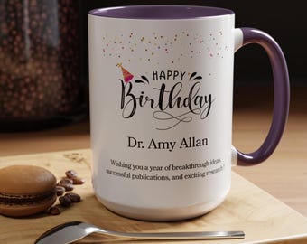 Taza científica personalizada, regalo de cumpleaños para científicos, regalo para doctorado investigador, cumpleaños de doctorado, cumpleaños de investigador