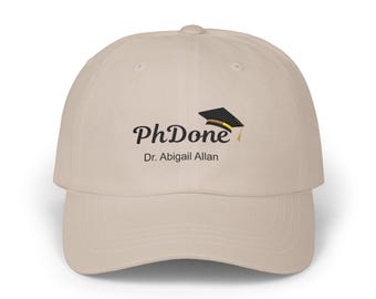 Gorro de graduación de doctorado bordado / Regalo para graduados de doctorado