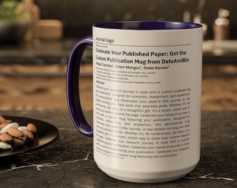 Caneca personalizada para publicação em periódico | Presente personalizado de doutorado para pesquisadores, professores, cientistas e graduados