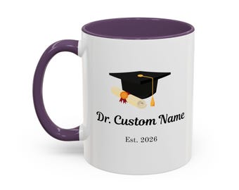 Regalo de graduación de doctorado / Regalo de graduación para ella, él, hijo, hija / Taza de médico personalizada / Regalo de investigador / Regalo de profesor