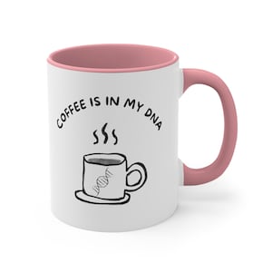 Coffee DNA Funny Mug. Bioinformatics, Genetics, Biology, Science, Biotechnology, DNA art, Gene, Research, Graduation. DNA gift