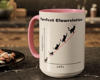 Caneca "Correlação Perfeita", Caneca Divertida com Gato Estatístico, Presente para Cientista de Dados, Presente para Pesquisador Estatístico, Caneca para Nerds da Ciência, Presente para Amantes de Gatos