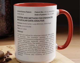 Patentmok, aangepaste afstudeercadeau, PhD-onderzoeksmok, cadeau wetenschapper, aangepaste patentontwerpmok, uniek nerdcadeau, afstudeermok