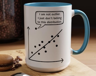 Valore anomalo e distribuzione - Tazza divertente con statistiche da regalare / Statistico, Data Scientist, Data Analyst, Ricercatore, AI, Machine Learning, PhD
