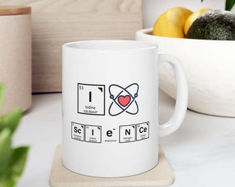 Taza "Me encanta la ciencia", regalo para amantes de la ciencia, estudiantes, doctorados, maestrías y graduados.