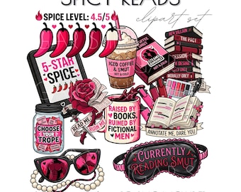 10 Spicy Romance Reader Book Designs (PNG Clipart)