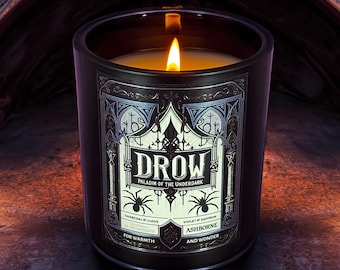 Drow Paladin Of The Underdark - Minthara Inspired Scented Candle - Charcoal, Clove, Violet, Saffron