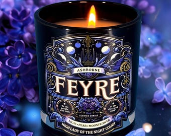 Feyre - ACOTAR Inspired Scented Candle - Lilac, Pear, Moonflower, Orange Blossom