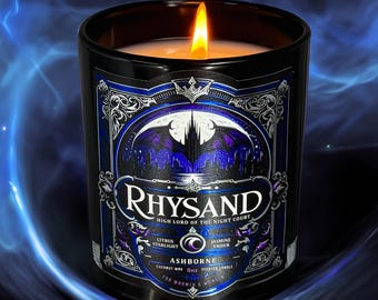 Rhysand - ACOTAR Inspired Scented Candle - Citrus, Jasmine, Sea, Amber, Starlight