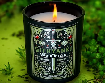 The Githyanki Warrior - Lae'zel Inspired Scented Candle - Matcha, Blood Orange, Vetiver