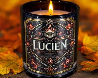 Lucien - ACOTAR Inspired Scented Candle - Fall Spices, Amber Sun, Harvest Fruit, Autumn Leaves