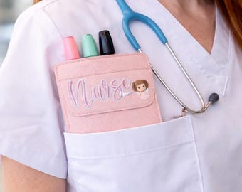 Estuche para bolígrafos de enfermera, soporte para bolígrafos médicos, accesorio para enfermeras, regalo para enfermeras, bolígrafos para enfermeras, blusa para enfermeras, estuche para bolígrafos.