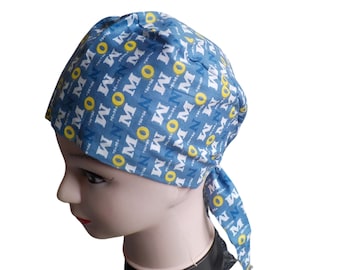 Cotton nurse's cap, thick hair scrub cap, covering text, letters, dentist scrub cap, gift block for everyone, unisex, original