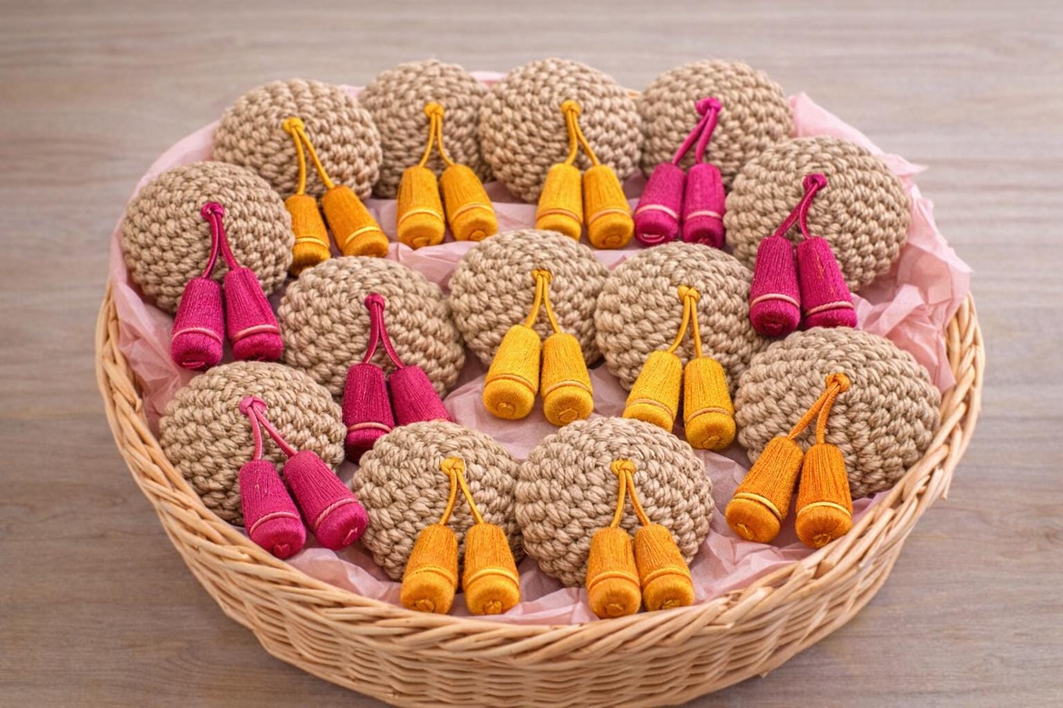 Cordon à Pompon Orange – Passementerie Vintage – Embrasse D'arrimage