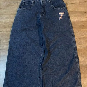 Vintage Baggy Jeans 7 Dice Replica Style Skate Pants zdjęcie 2