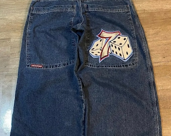 Vintage Baggy Jeans - Pantalones de skate estilo réplica de 7 dados