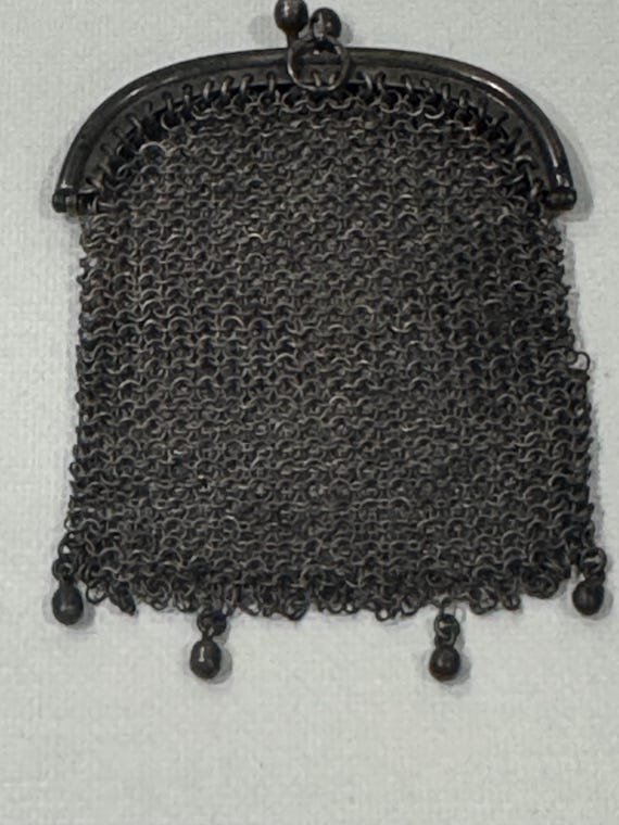 Antique Silver 800 chainmail Victorian coin purse. - Gem