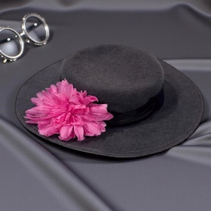 Whittall & Javits Hat Brown + Velvet WHITTALL & JAVITS Felt Hat, Wide-Brim Velvet  main image 2