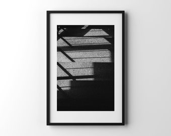 Escaleras 002 / Blanco y Negro / Impresión de Bellas Artes / Decoración de pared / Fotografía / Póster