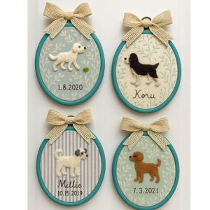 Custom Dog Protrait Embroidery Hoop - Personalized Needdle Felt Pet Wall Art with Name, Unique Gift for Dog Owners & Lover, Dog owner Photo