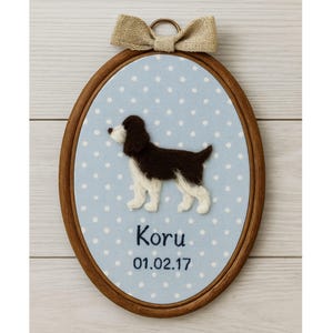 Custom Needle - Felted Dog Portrait in Embroidery Hoop-Personalized Wool Pet Art- Pet Lover Gift, Nursery Wall Hanging- Dog owner Photo Gift