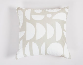 Geometric Beige Throw Pillow 20"