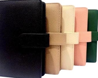 Pasta Organizadora A6 Pebble com Argolas Douradas | Coleção Shania | Envelope para Dinheiro | Organizador Financeiro A6 | 25 mm