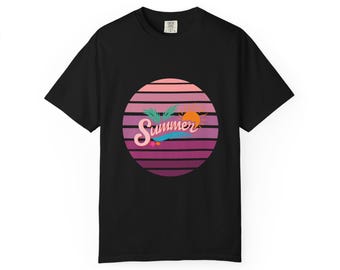 Summer Tee Unisex Hello Summer T-Shirt Lightweight Casual Top Beach Vacation Shirt Gift for Men Women