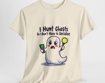 Ghost Hunting t-shirt, Funny Paranormal Investigator Jumper, Shh I&#39;m Hunting Ghosts Design, EMF Detector Ghost Lover Top, unisex tee